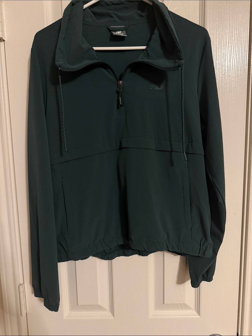 New Balance Women's Dark Green Half-Zip Bomber Pullover Jacket